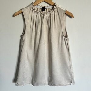 Ann Taylor Factory Cream Sleeveless Blouse